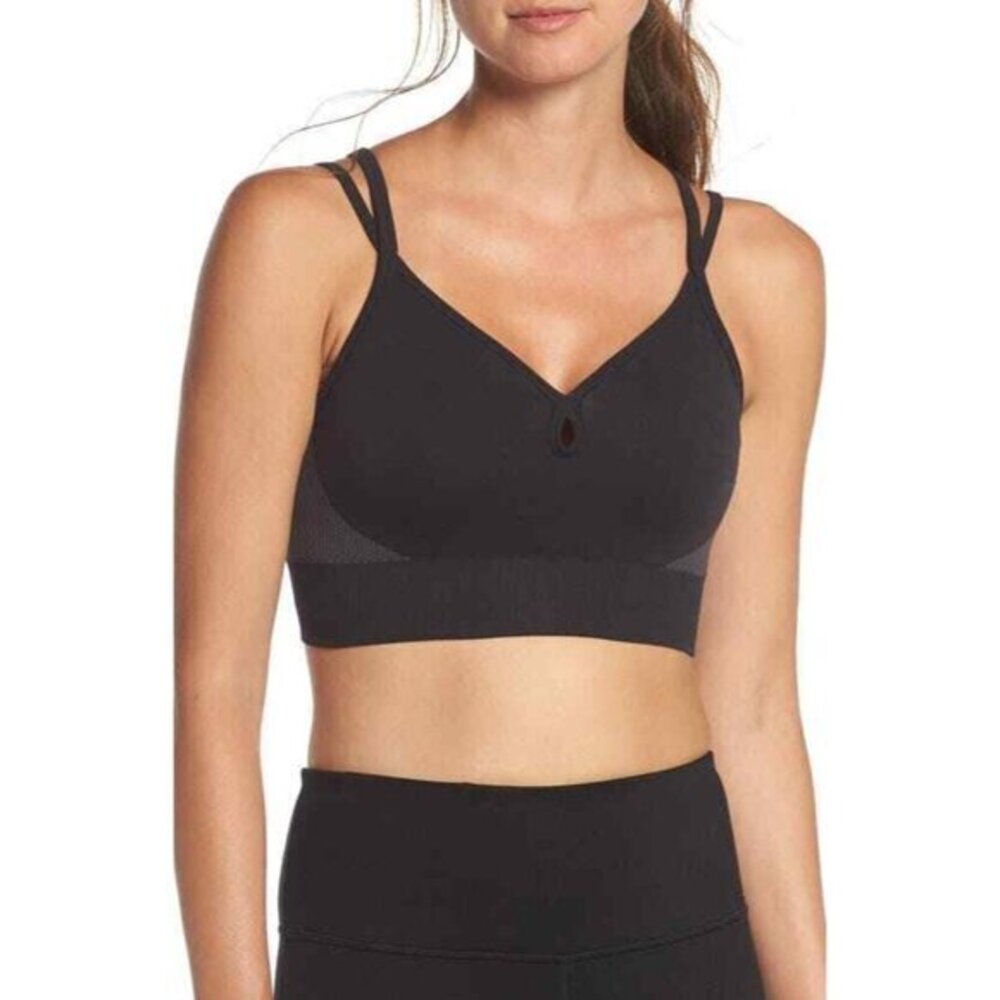 Zella Body Rhythm Sports Bra Black Seamless SZ M NWT